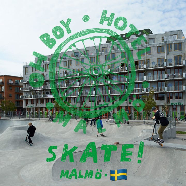A skate park with people on skateboards.